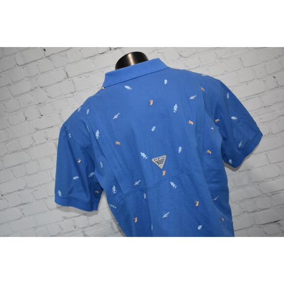 Columbia PFG Performance Fishing Gear Mens Size XL Golf Polo Shirt Vented - Picture 5 of 8